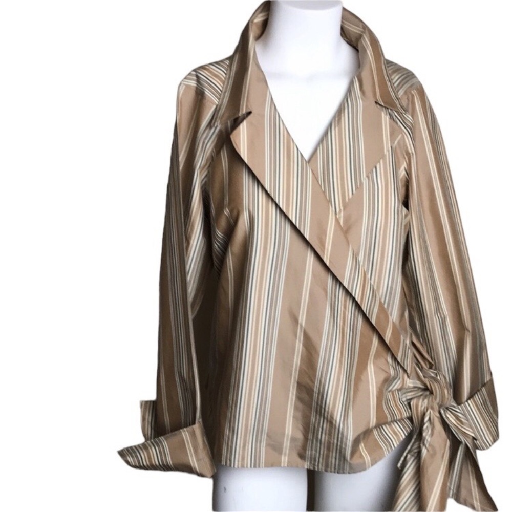 Tommy Bahama Silk Blend Wrap Top Sz M